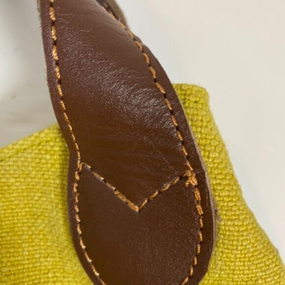 Fabindia Women's Lime Green Dark Brown Shoulder Bag Hobo Bag Tote Medium - Picture 5 of 7